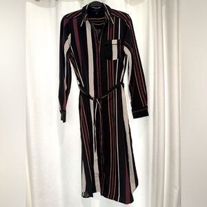 Who What Wear- striped satin shirt dress
